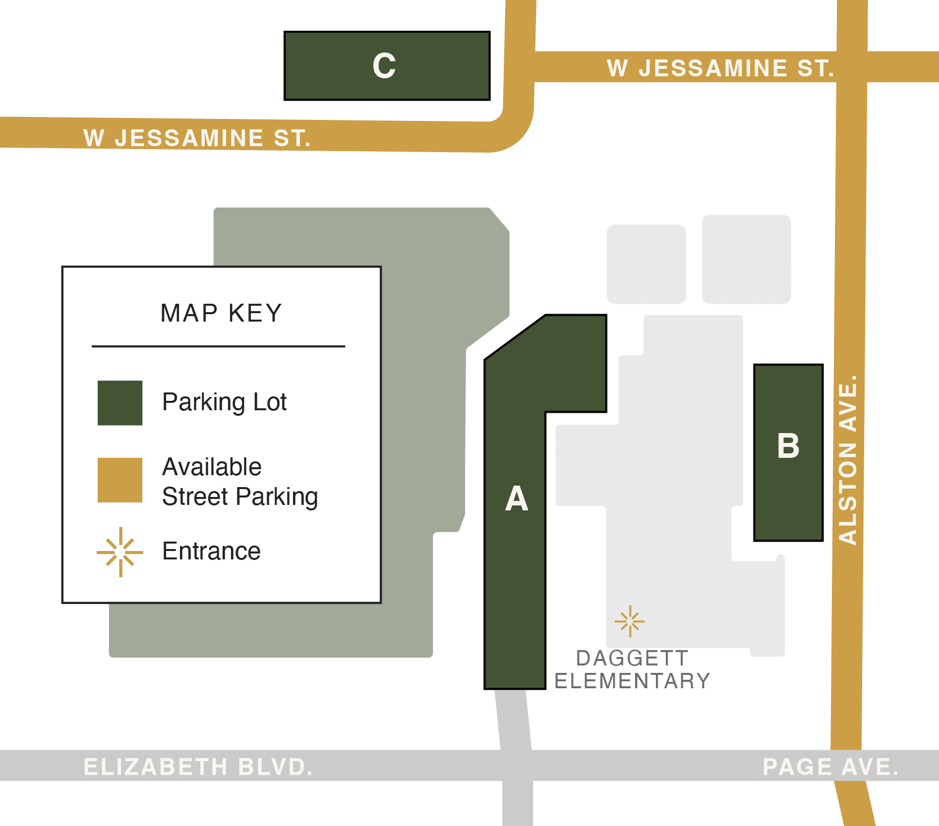 Parking map for Daggett Elementary School
